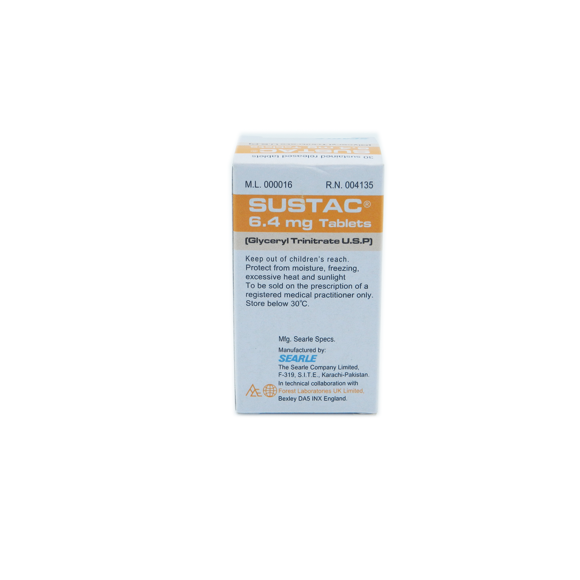 Sustac Tab 6.4mg 30's