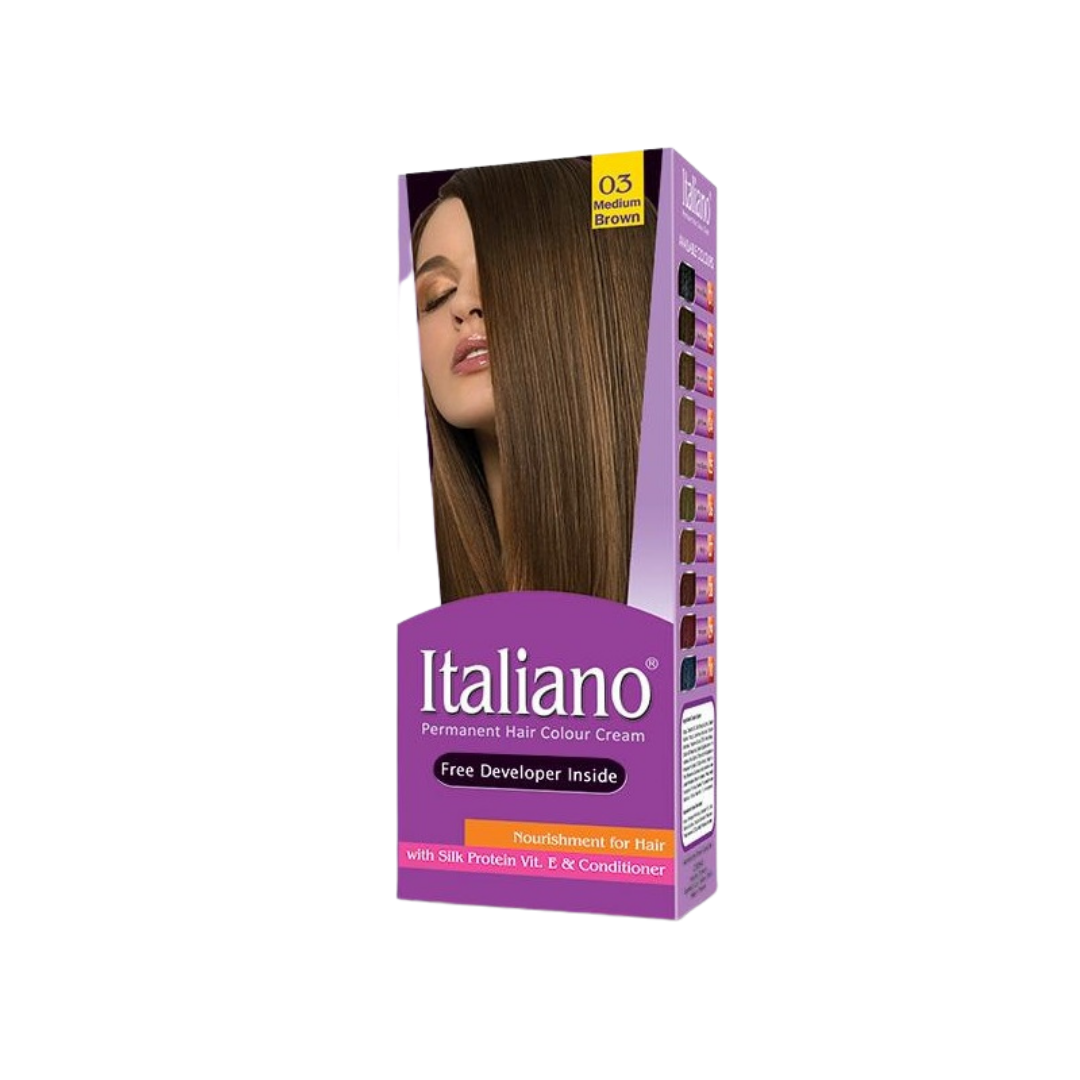 Italiano Hair Colour & Developer (Medium Brown) Cream 1's