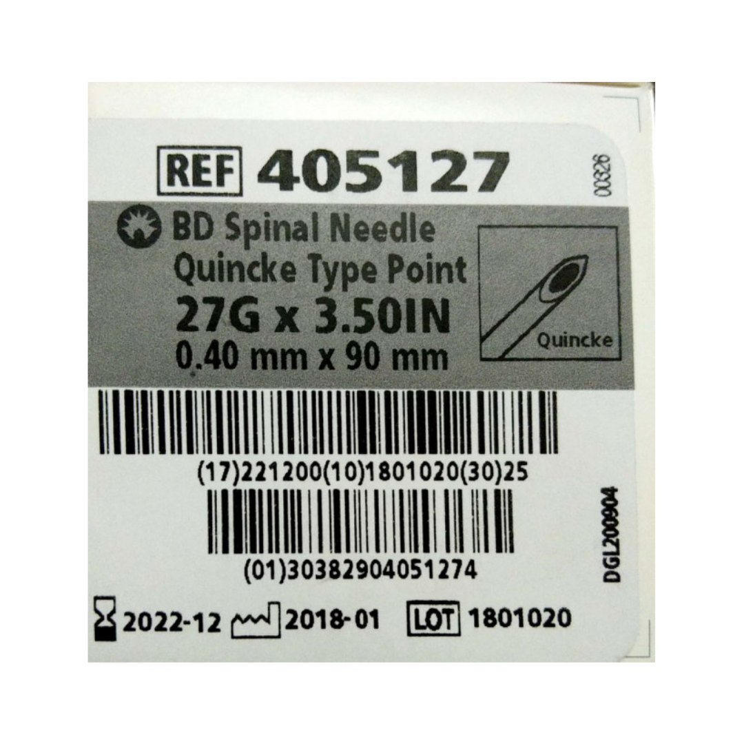 BD Spinal Needle 26GA 1's