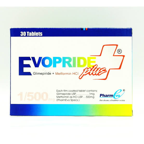 Evopride Plus 1mg/500mg Tab 30's
