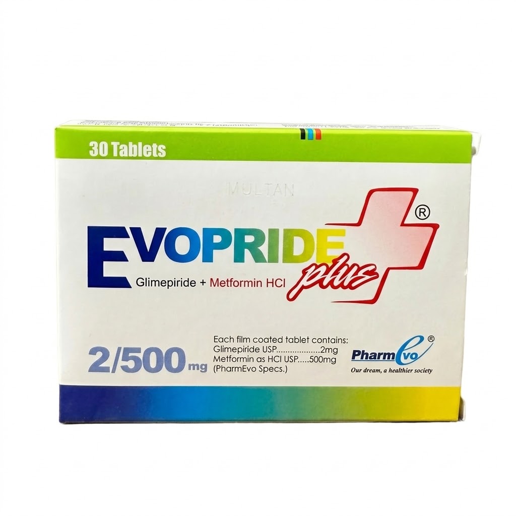 Evopride Plus 2mg/500mg Tab 30's