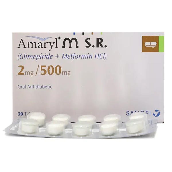 Amaryl M SR 2mg/500mg tab  3x10's