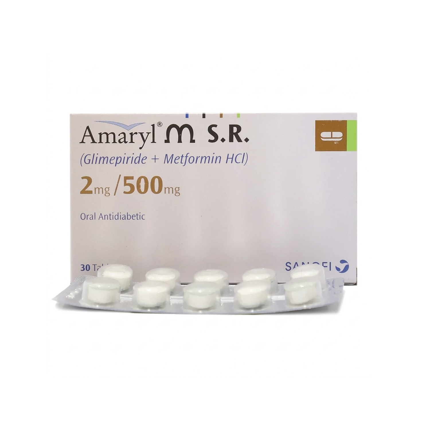 Amaryl M SR 2mg/500mg tab 3x10's