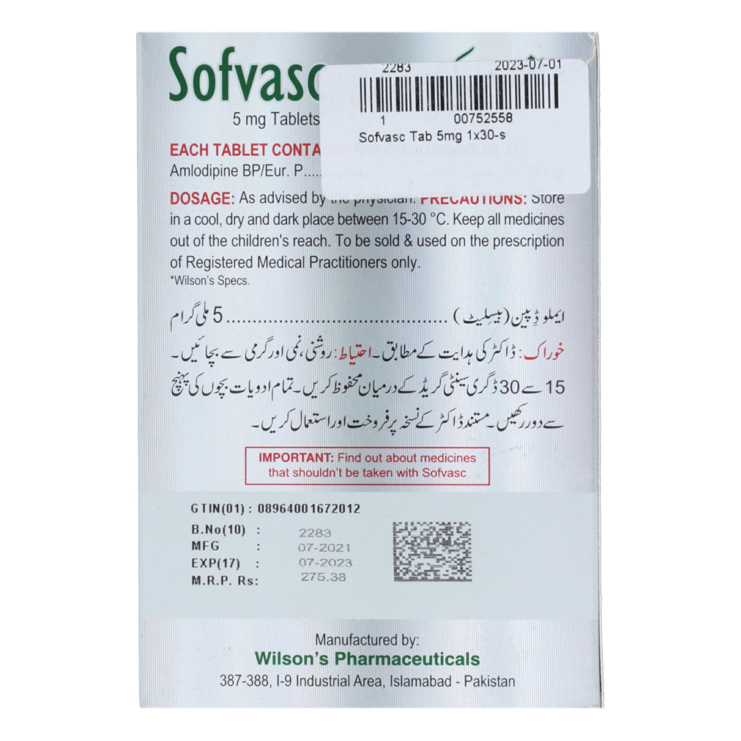 Sofvasc Tab 5mg 1x30-s — image 2 of 6