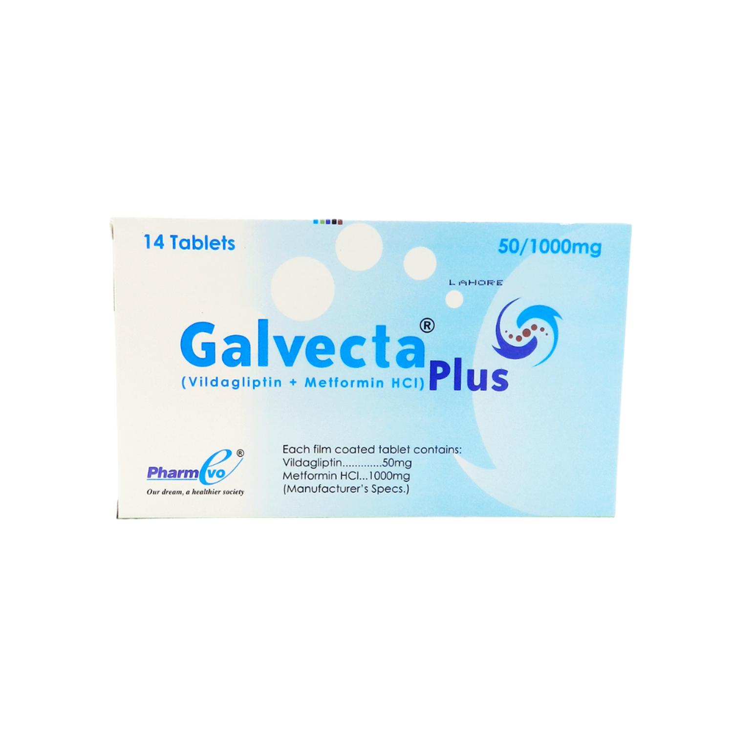 Galvecta Plus 50mg/1000mg Tab 14's