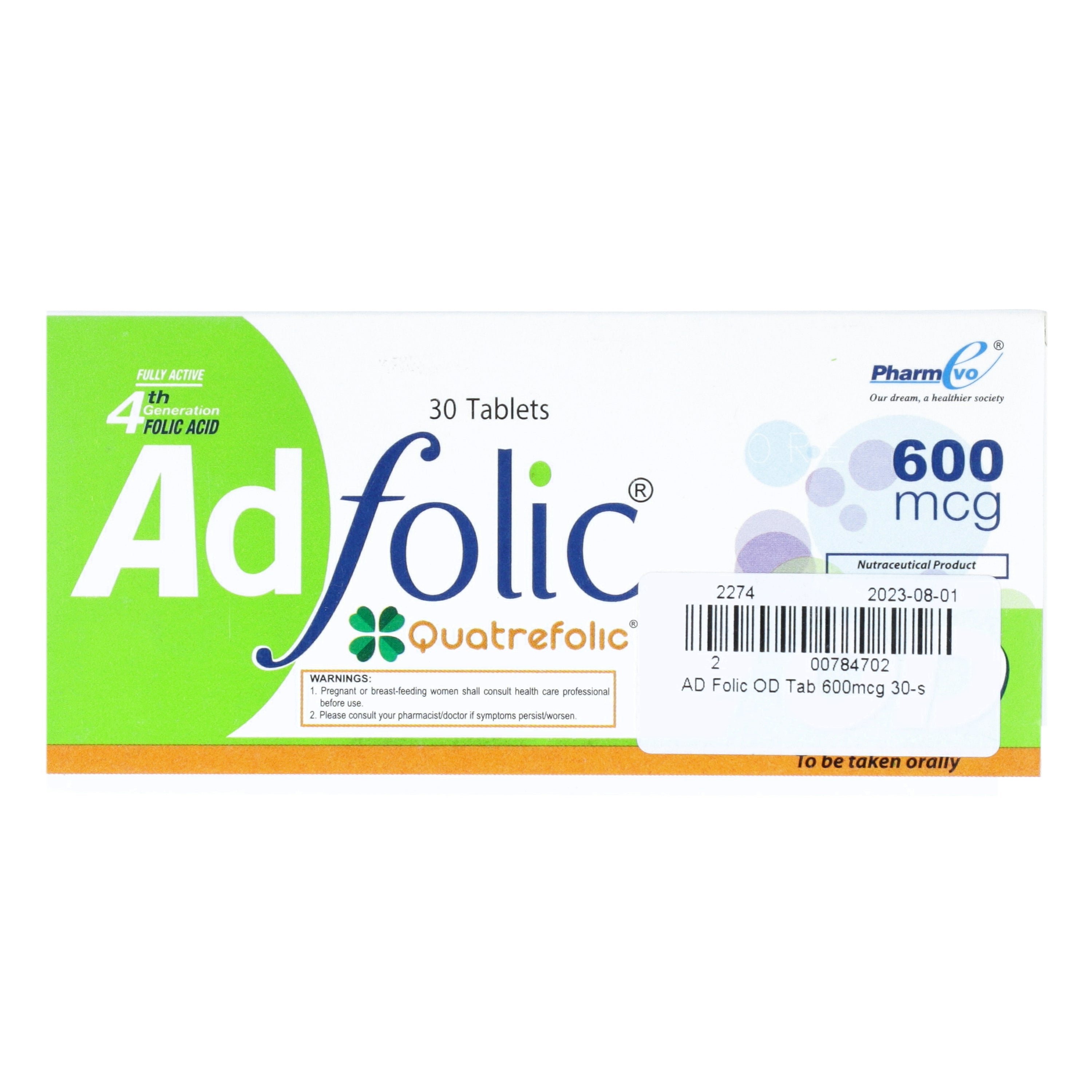 AD Folic OD Tab 600mcg 30-s — image 2 of 6