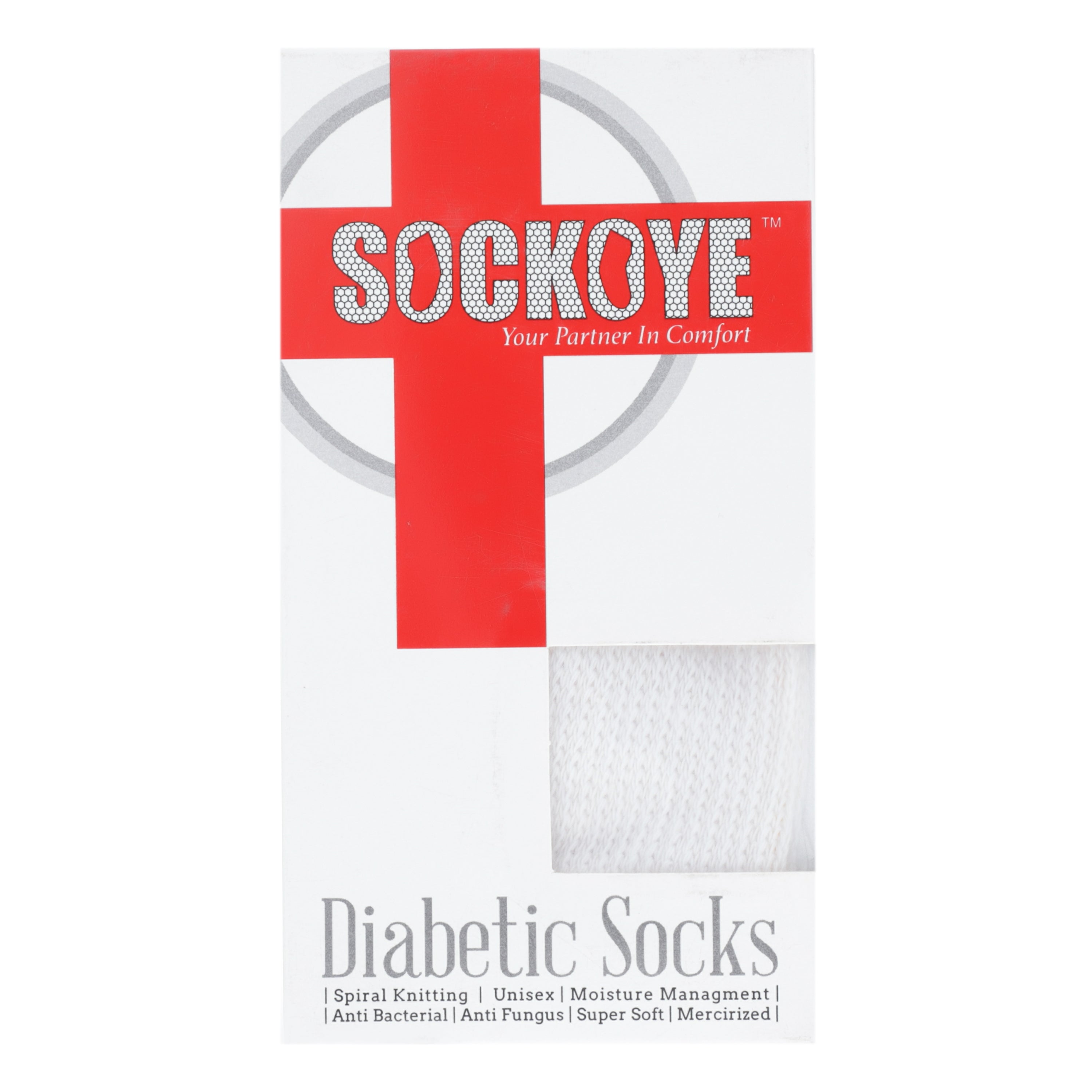 Diabetic Sock Crew White (10-13) 1's
