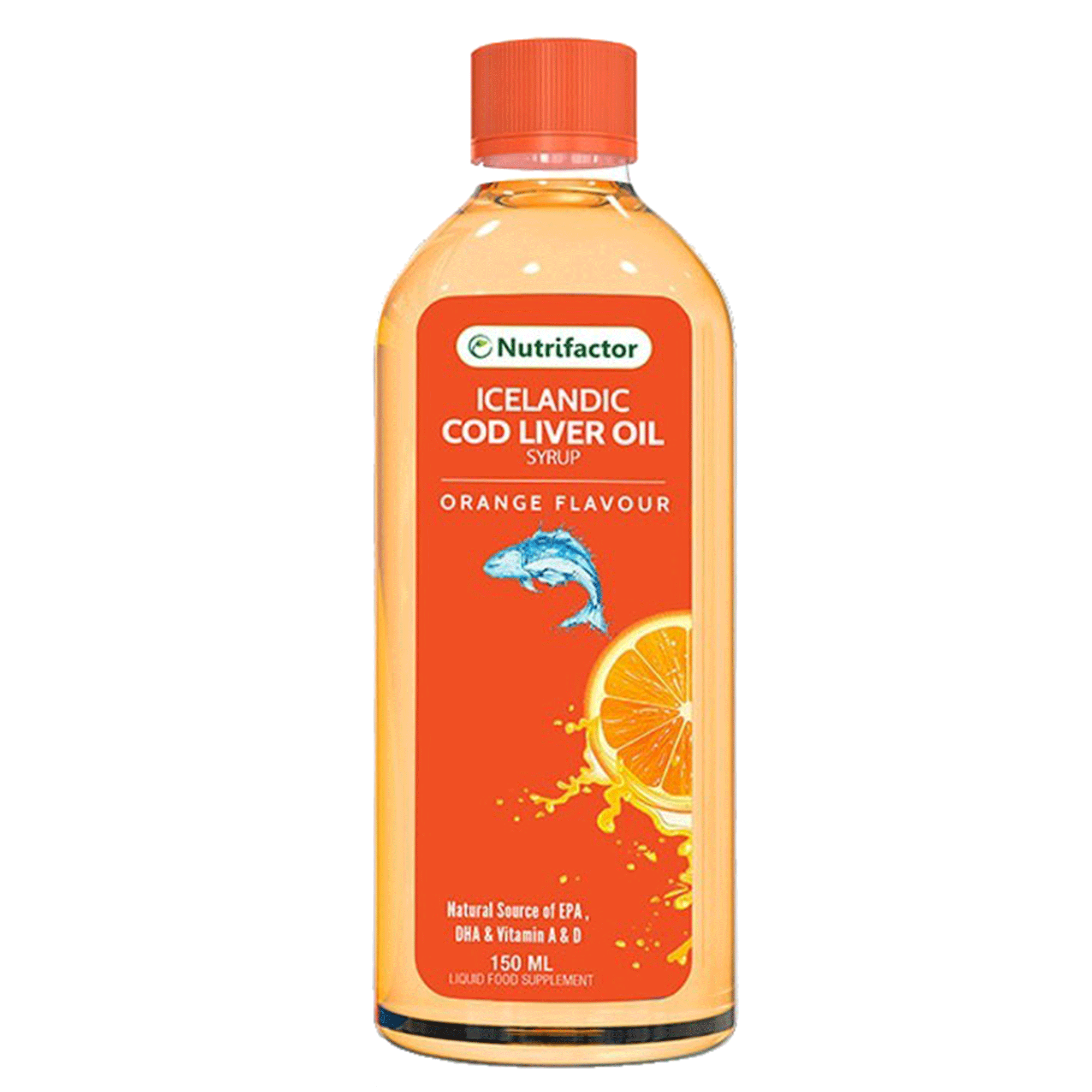 Icelandic Cod Liver Oil Syrup (Orange Flavour) 150ml — image 2 of 2