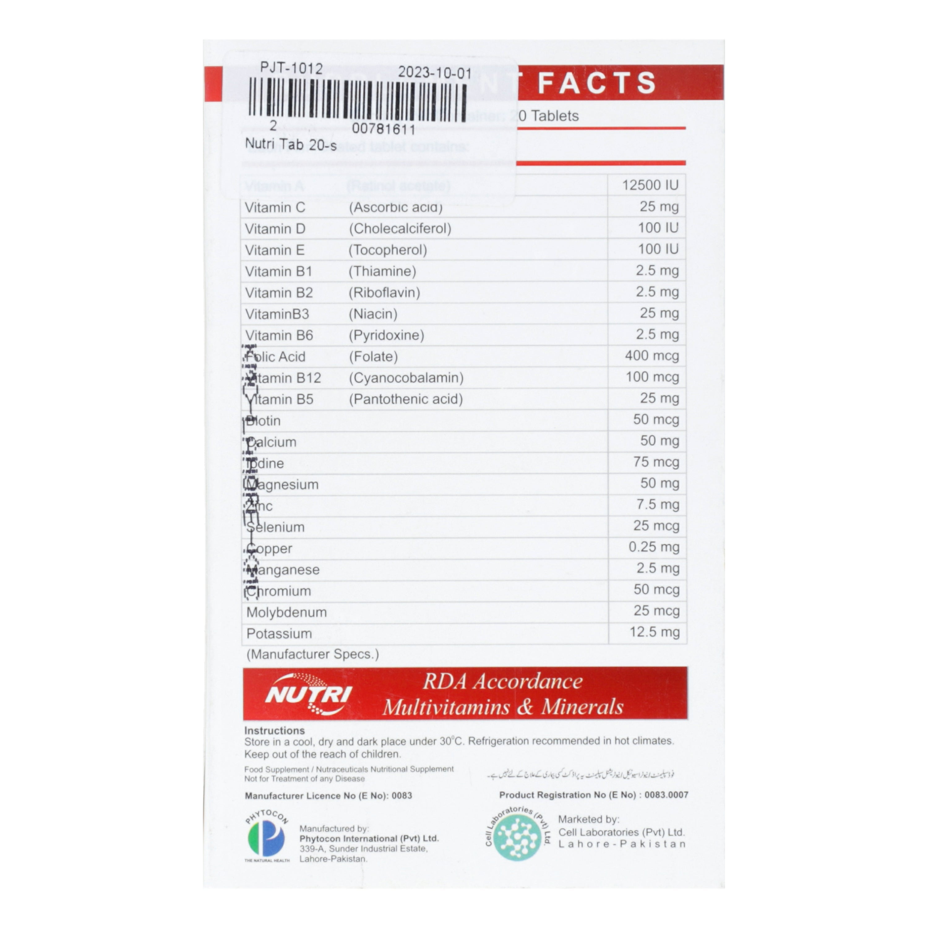 Nutri Tab 20's — image 2 of 6
