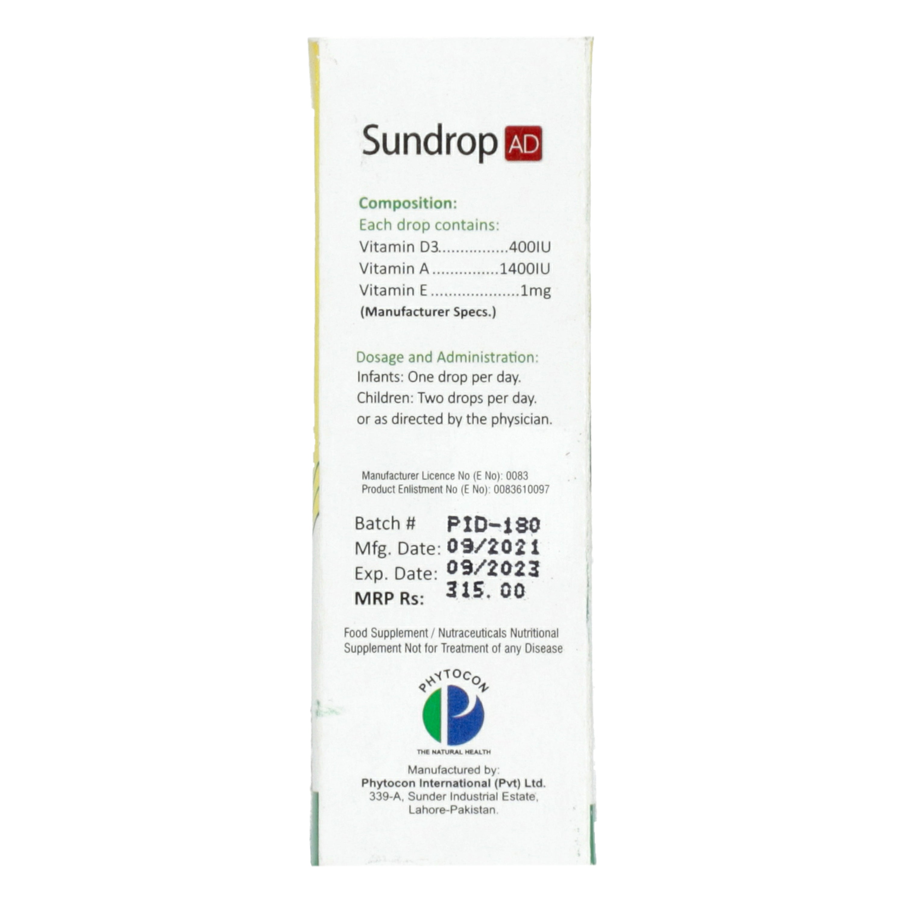 Sundrop AD Drops 10ml — image 3 of 6