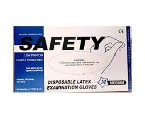 Safety Disposable Latex Examination Gloves Medium 10's — image 2 of 2
