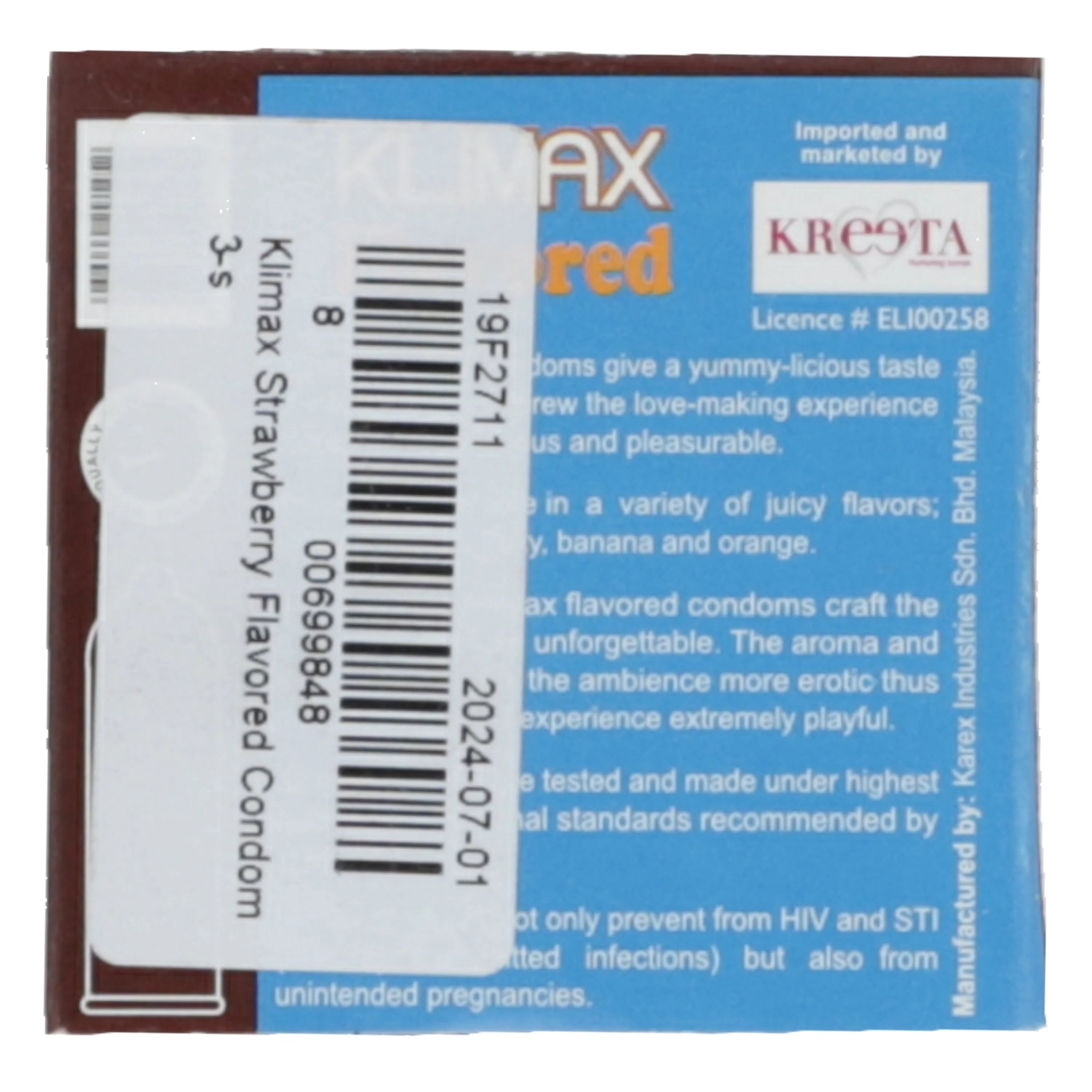 Klimax Strawberry Flavored Condom 3's — image 2 of 2