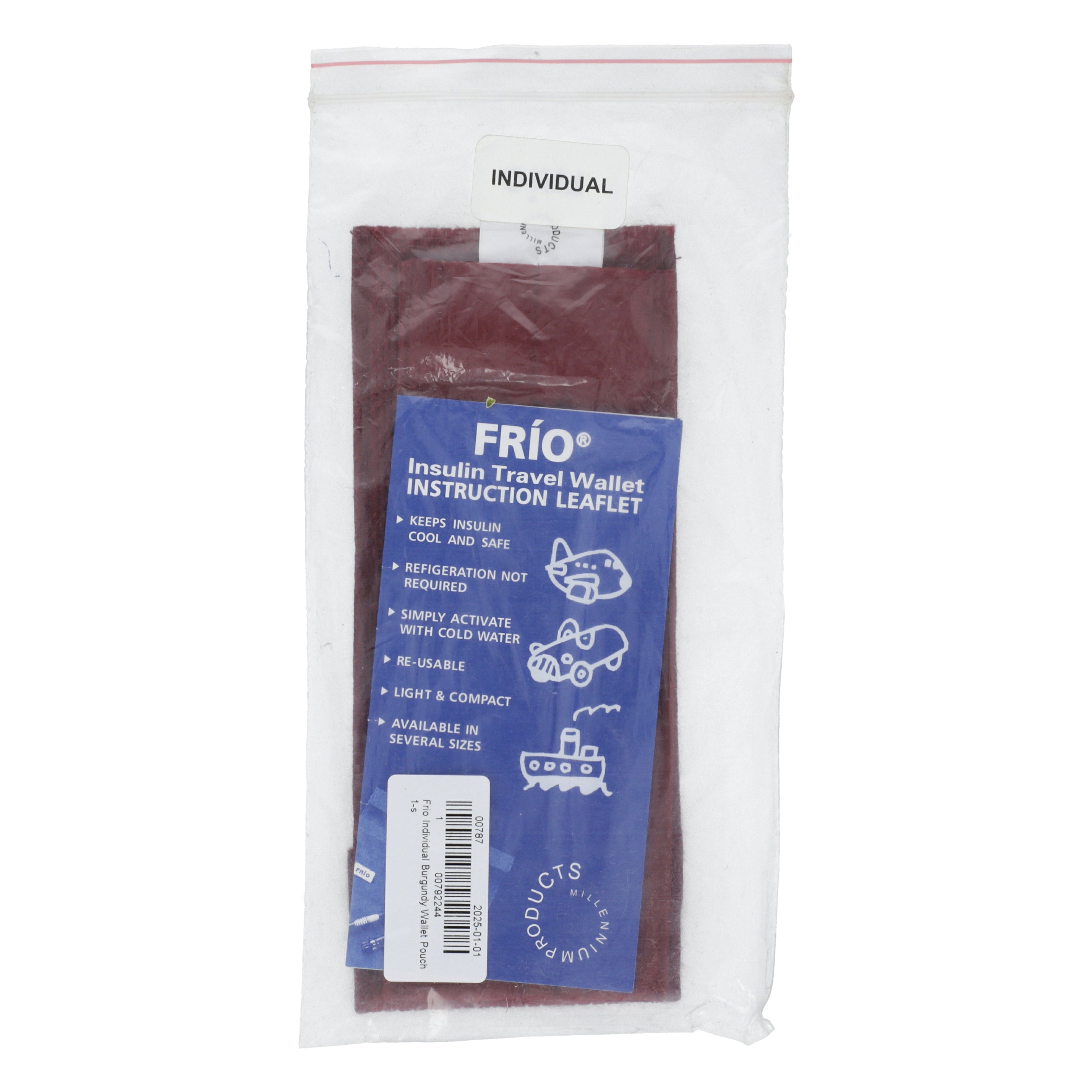Frio Individual Burgundy Wallet Pouch 1's — image 2 of 2