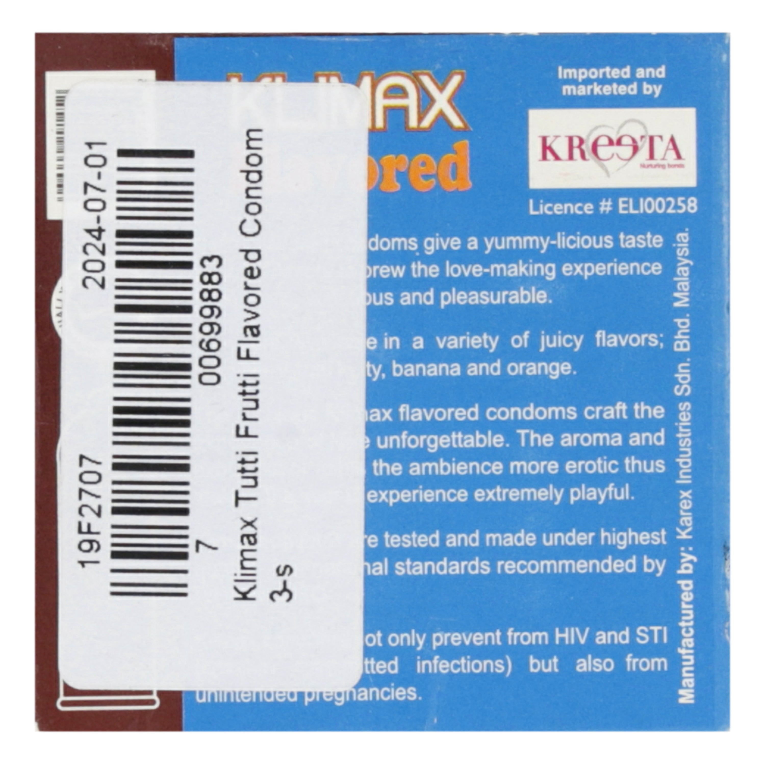 Klimax Tutti Frutti Flavored Condom 2's — image 2 of 6