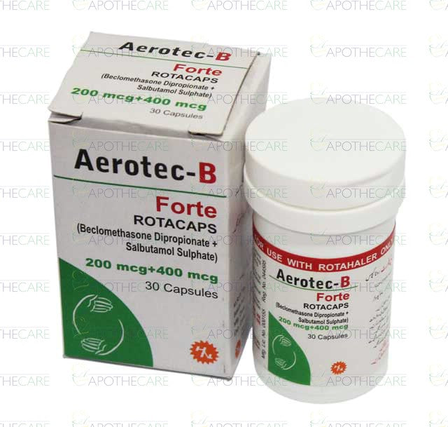 Aerotec B Forte Rotacap Cap 200mcg/400mcg 30's