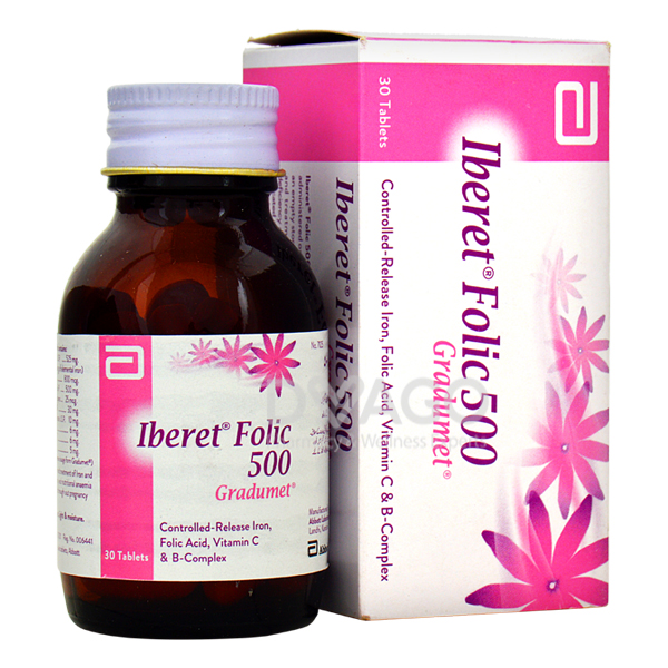 Iberet Folic Gradumet 500mg Tab 30's
