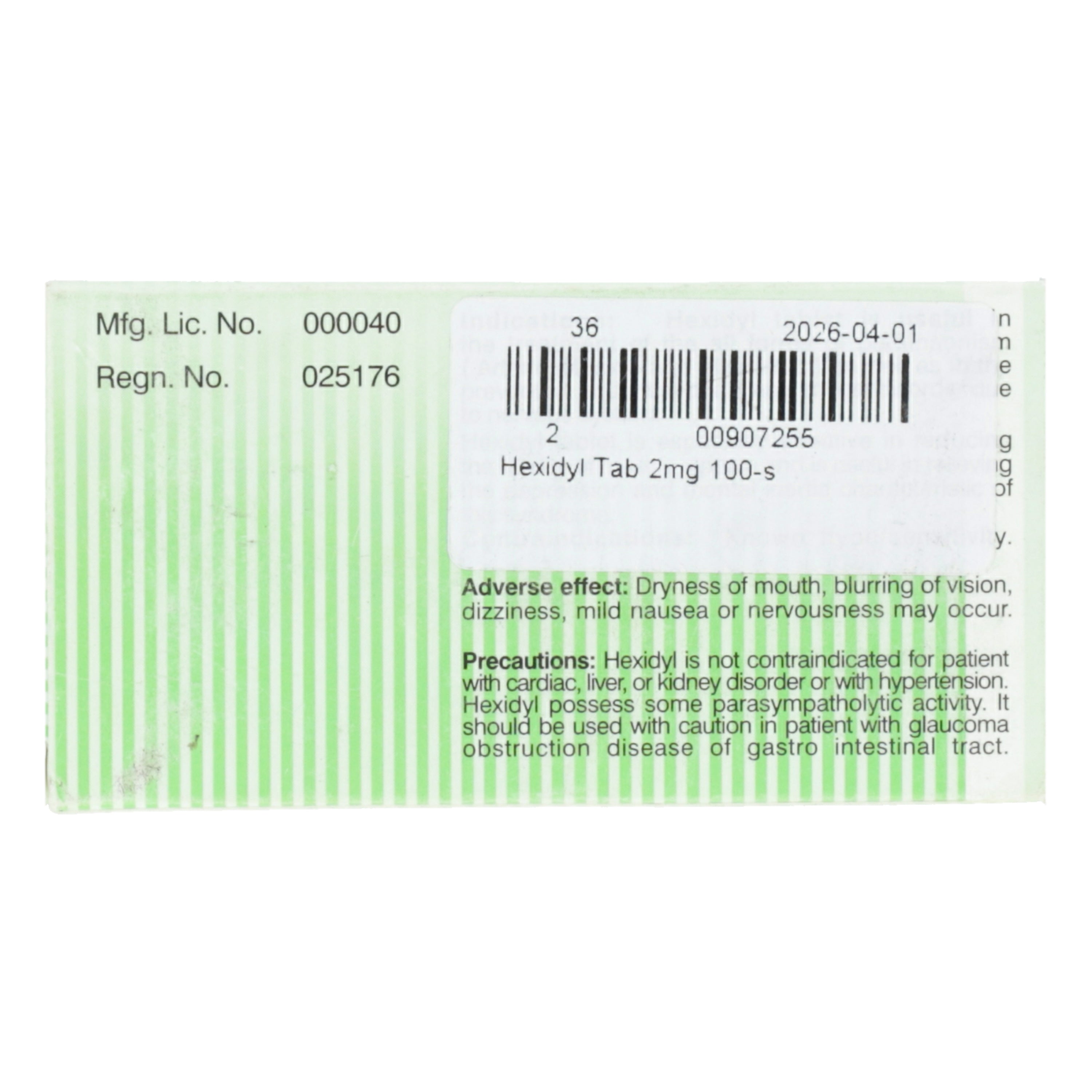 Hexidyl Tab 2mg 100's — image 2 of 6