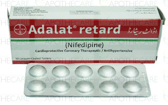 Adalat Retard Tab 20mg 3x10's